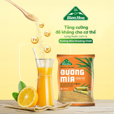 Combo 3 Đường mía khoáng chất Biên Hòa 1kg/túi
