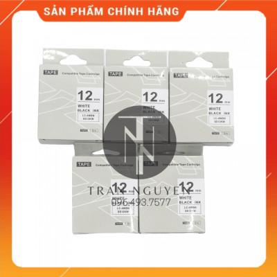 Nhãn in Tepra SS12KW (LC-4WBN) - Chữ đen nền trắng 12mm x 8m - Hàng nhập khẩu