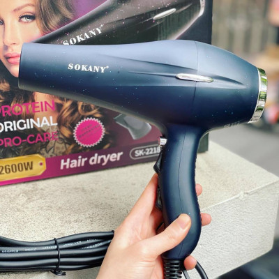 Máy sấy tóc SOKANY công suất lớn 2600W dùng cực khỏe như salon, có nhiều chiều sấy để lựa chọn - XANH TÍM 2218 - HÀNG CHÍNH HÃNG - DELIYA