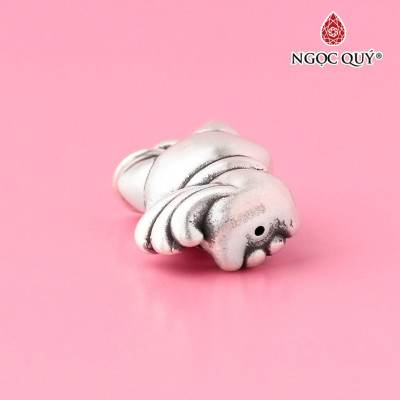 Charm bạc treo hồ ly cười - Ngọc Quý Gemstones
