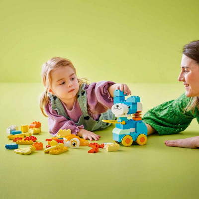 Đồ Chơi Lắp Ráp 3 Trong 1 Động Vật Đi Trên Bánh Xe LEGO DUPLO 10448 (58 chi tiết)