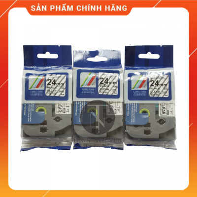 Nhãn In đa lớp Tz2-151 - Đen nền trong 24mm x 8m - Hàng nhập khẩu