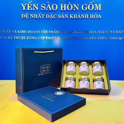 [Hộp QT 6 Hũ] Tổ Yến Chưng Đông Trùng Hạ Thảo (Ăn Kiêng)  - Yến Sào Hòn Gốm Chính Hiệu Khánh Hoà - HGKNEST