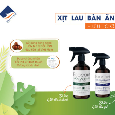 Xịt lau bàn ăn hữu cơ Bồ hòn tinh dầu Sả Chanh dung tích 500ml thương hiệu Ecocare