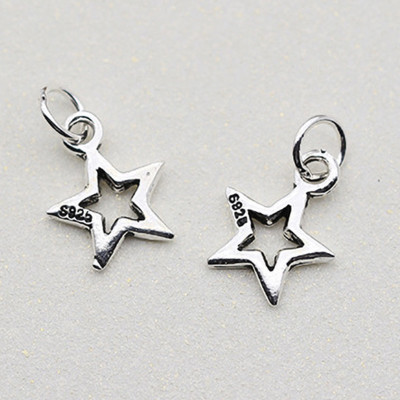 Combo 5 cái charm bạc hình ngôi sao năm cánh treo - Ngọc Quý Gemstones