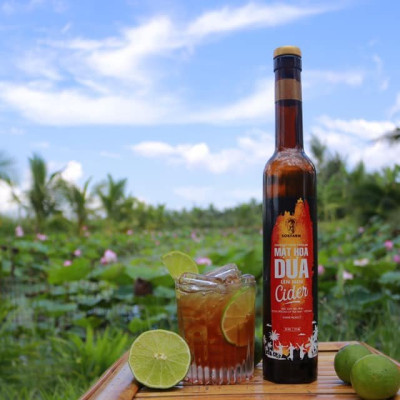 Mật Hoa Dừa Lên Men Cider SokFarm - Thức Uống Lên Men Dành Cho Phái Đẹp, Kích Thích Tiêu Hóa, Giảm Tích Tụ Mỡ Bụng, Giàu Chất Điện Giải Tự Nhiên - Chai 375 ml