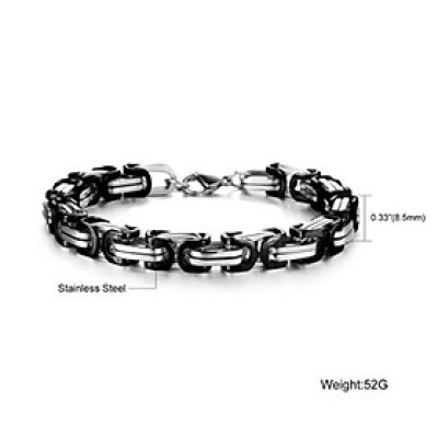 Vòng tay nam - Lắc tay nam titan cao cấp đẹp sang trọng inox ziczac vuông trangsucpt cỡ 9mm PTLTNA79