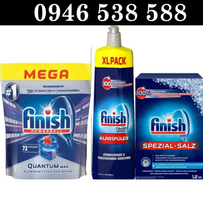 Combo Viên Finish Quantum 72 tabs + Muối Finish 1.2kg + Nước làm bóng bát Finish 750ml000