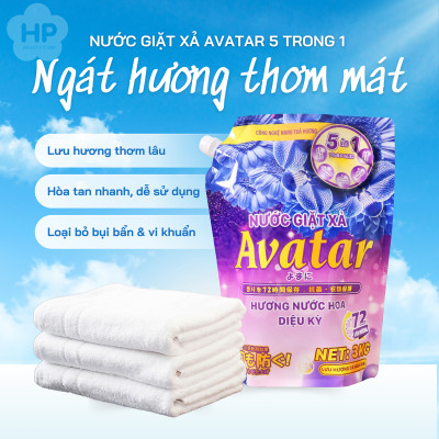 Nước Giặt Xả 5 Trong 1 Hương Nước Hoa Lưu Hương 72h Avatar (Túi 3kg)