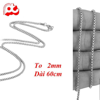 Dây chuyền titan nam cao cấp đẹp sang trọng bông dừa trangsucpt kích cỡ 2mm màu trắng PTDCNA51