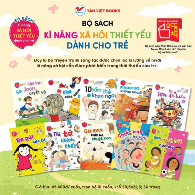 Sách - Kĩ Năng Xã Hội Thiết Yếu Dành Cho Trẻ - Chọn Lẻ 10 Chủ Đề - Tân Việt Books