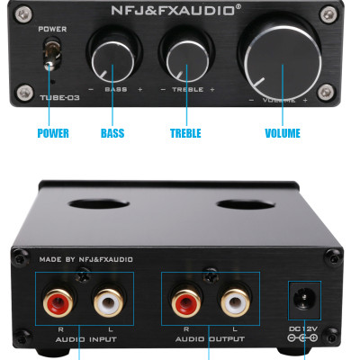 FX Audio TUBE-03 6J1 Preamplifier Đèn, Chỉnh Bass-Treble - Hàng Nhập Khẩu