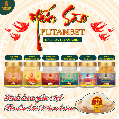 Yến chưng Kids PUTANEST hộp quà tặng cao cấp 12 hũ 70ml tăng đề kháng ăn ngủ ngon bé khỏe mạnh