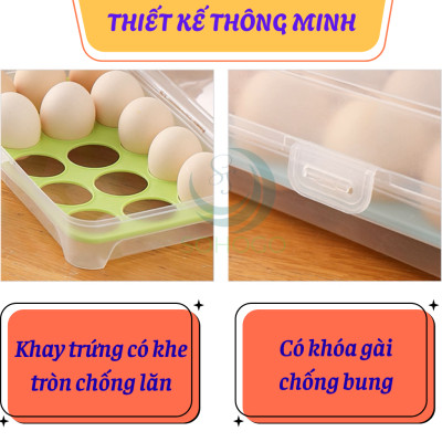 Hộp Đựng Trứng Có Nắp Đậy Tiện Lợi -Hộp Nhựa Bảo Quản Trứng 24cm x 14.5cm