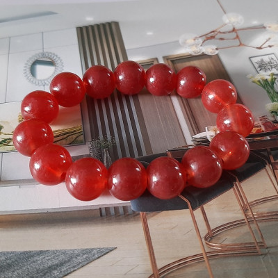 Vòng tay nam nữ giả mã não cao cấp loại size 10-12ly màu đỏ