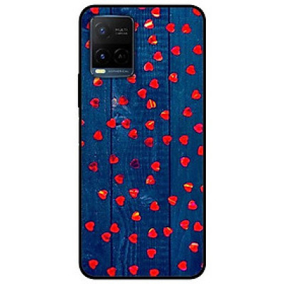 Ốp lưng dành cho Vivo Y21 - Vivo Y21s mẫu Hoạ Tiết Trái Tim Nhỏ Nền Gỗ Xanh