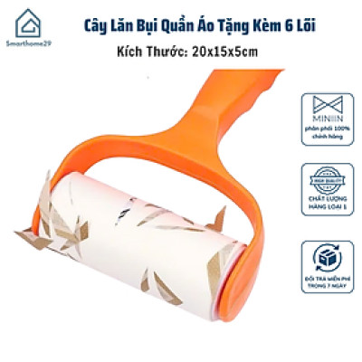 Cây Lăn Bụi Quần Áo Tặng Kèm 6 Lõi Thay Thế - Tiện Lợi Làm Sạch Quần Áo, Ga Giường Hoa Văn - HÀNG CHÍNH HÃNG MINIIN