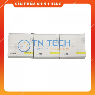 Nhãn in PUTY PT-1009Y - Chữ đen nền vàng 9MM x 8M - Dùng cho máy in ống PUTY PT-1010 [Hàng nhập khẩu]