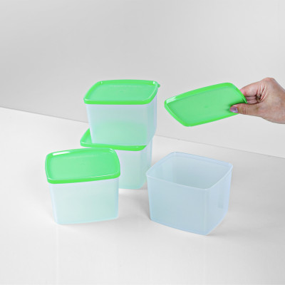 Bộ 4 Hộp Đựng Thực Phẩm Tupperware Square Round 840ml