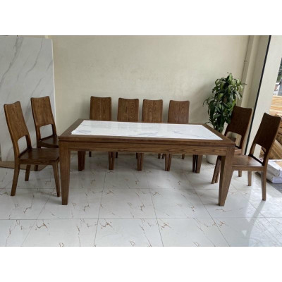 Bàn ăn 8 ghế 100% gỗ sồi sang trọng nhất