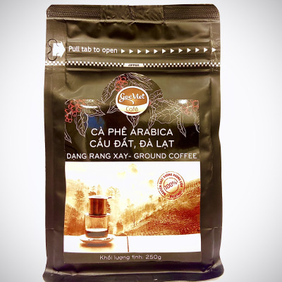 Cà phê Arabica cầu đất, Đà lạt- 100% cà phê nguyên chất dạng rang xay 250 g