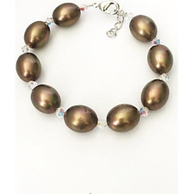 Vòng tay đá vỏ ốc oval 12mm LTDabien12-9