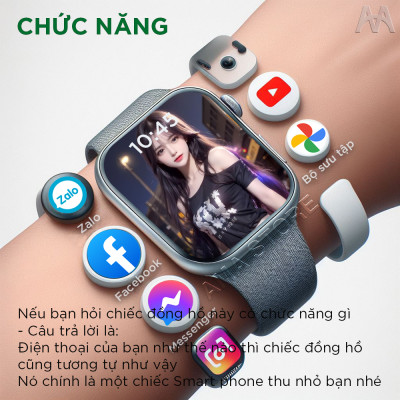 Đồng hồ gắn sim Thông minh Android Kết nối Wifi 4G Bluetooth có CHPlay camera xoay 180 mạng xã hội Za lo FB Tele xem phim giải tri choi game AMA Watch S16 Ram 2G bộ nhớ 32Gb Hàng chính hãng