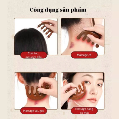 Dụng Cụ day ấn Huyệt Mát xa toàn thân bằng gỗ Đàn Hương Chăm sóc sức khỏe 
