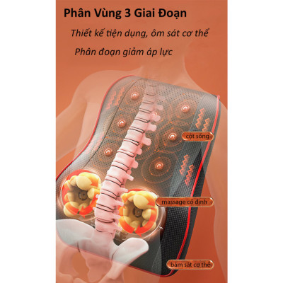 Gối Massage Cổ Vai Gáy, Máy Massage Hồng Ngoại Giảm Nhức Mỏi Toàn Thân 20 Bi Cao Cấp Thế Hệ Mới
