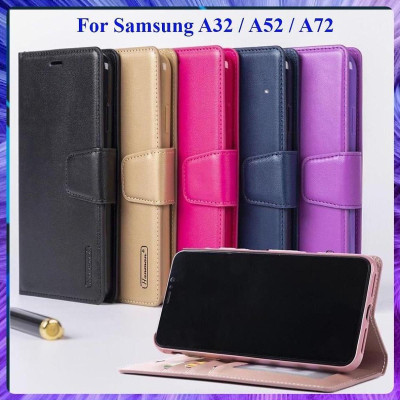 Bao da dạng ví dành cho Samsung Galaxy A05, A05s, A15, A25, A35, A55 hiệu hanman cao cấp, ngăn đựng thẻ tiền tiện lợi - Hàng chính hãng