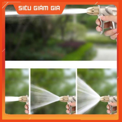 Bộ dây vòi xịt nước rửa xe, tưới cây . tăng áp 3 lần, loại 7m, 10m 206701 đầu đồng, cút, nối đen