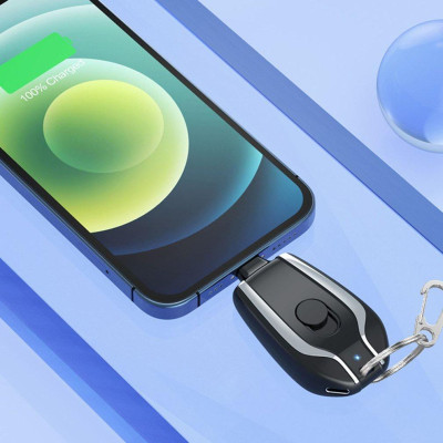 Combo 2 Móc Khoá Kèm Sạc Dự Phòng Cổng Ln Cho Ip 1500Mah Thời Trang