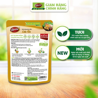 Nước Dùng Lẩu Gà Barona 140g tươi ngon chuẩn vị không cần nêm nếm
