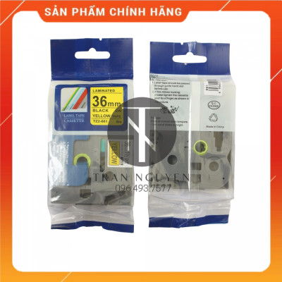 Tz2-661 Nhãn in đa lớp 36mm x 8m - Đen nền vàng - Hàng nhập khẩu