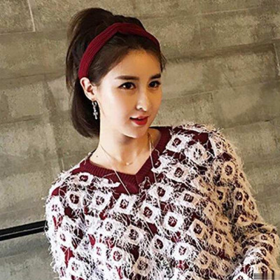 Băng Đô Vải Cài Tóc Thun Màu Đỏ Đô - Mã BD067