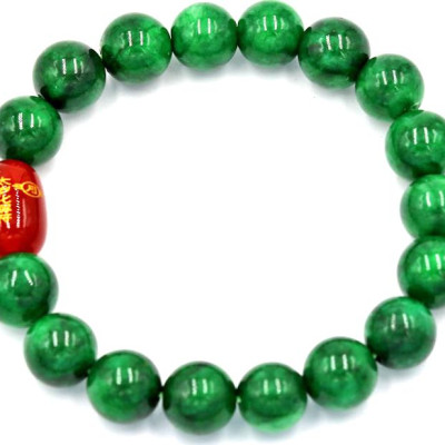 Vòng tay chuỗi hạt cẩm thạch đông ninh 10 ly Thái tuế phù DTTH27