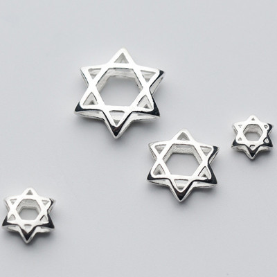 Combo charm bạc lồng hạt hình sao sáu cánh - Ngọc Quý Gemstones