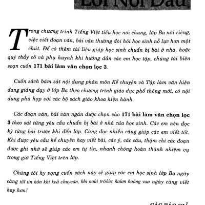 171 Bài Làm Văn Chọn Lọc 3 (Theo Chương Trình Giáo Dục Phổ Thông Mới)