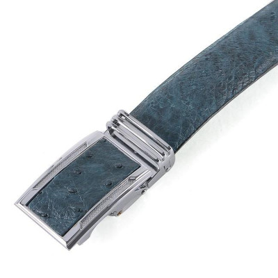 HC4447 - Dây nịt nam da đà điểu Huy Hoàng 3,5P da hột màu xanh rêu