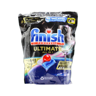 Viên rửa bát Finish Ultimate All in one 61 viên - Siêu sạch Cao cấp nhất 14 chức năng- Nhập khẩu chính hãng 