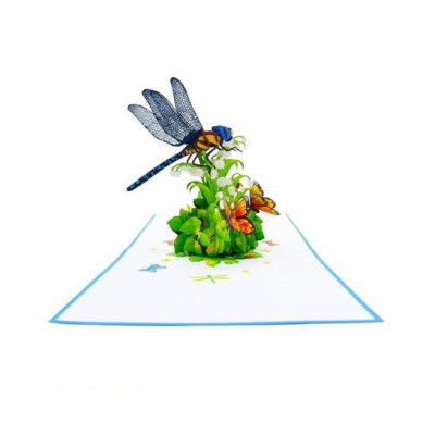Thiệp 3D Chuồn Chuồn & Bướm Giữa Vườn Hoa – Thiệp Pop Up Sáng Tạo, Độc Đáo Tặng Sinh Nhật, 8/3, 20/10, Lễ Tình Nhân, A05
