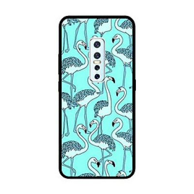 Ốp Lưng in cho Vivo V17 Pro Mẫu Đàn Hạc Nền Xanh - Hàng Chính Hãng