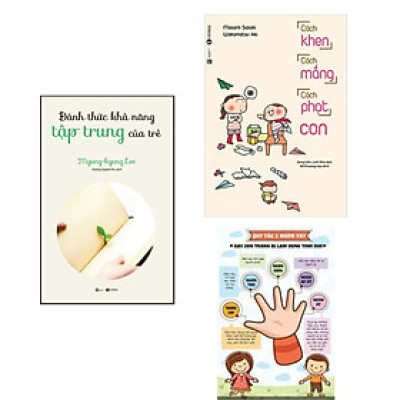 Combo 2 cuốn Nuôi Con Dành Cho Cha Mẹ: Đánh Thức Khả Năng Tập Trung Của Trẻ +Cách Khen Cách Mắng Cách Phạt Con (Tái Bản)/ Phương Pháp Giúp Bé Yêu Phát Triển Toàn Diện/ Tặng Poster Đáng Yêu