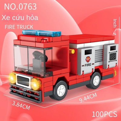 Đồ chơi lắp ráp xe cứu hỏa 100 mảnh Value Toys