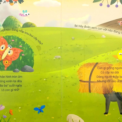 Sách Lật Mở Tương Tác - SÁCH ÂM THANH: Âm Thanh Các Loài Vật Quanh Em + Poster An Toàn Cho Bé (Sách kích thích não bộ của trẻ)