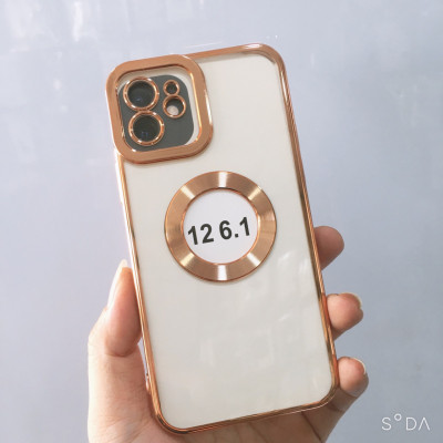 Ốp lưng dành cho iPhone 11 Pro, 11, 11 Pro Max, 12 Pro, 12, 12 Pro Max, 13 Pro, 13 Pro Max, Xs Max, Xs, 14, 14 Plus, 14 Pro , 14 Pro Max viền màu hở logo Táo sang trọng - Hàng chính hãng