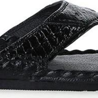 Dép nam Huy Hoàng đầu cá sấu màu đen HT7237