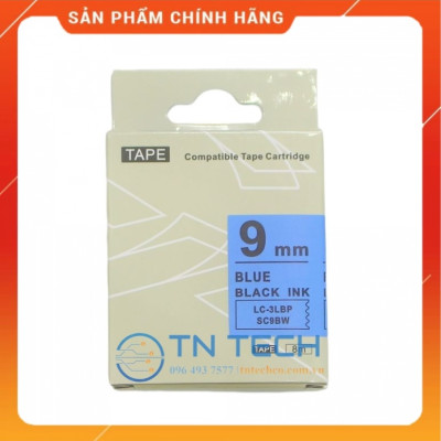 Nhãn in TEPRA - EPSON LC-3LBP (SC9BW) – Chữ đen nền xanh dương 9MM X 8M  - Dùng cho máy in nhãn TEPRA - EPSON [Hàng nhập khẩu]