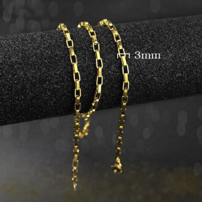 Dây chuyền nam titan cao cấp thời trang inox thép không gỉ kiểu hình vuông trangsucpt 3mm PTDCNA169