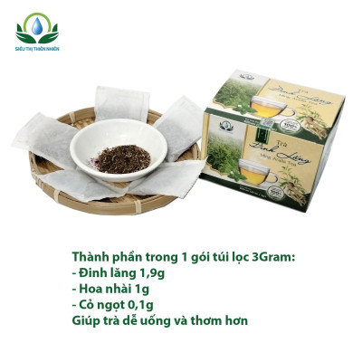 Trà Đinh Lăng hộp 30 Túi Lọc x 3Gram của Siêu Thị Thiên Nhiên